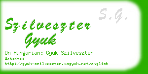 szilveszter gyuk business card